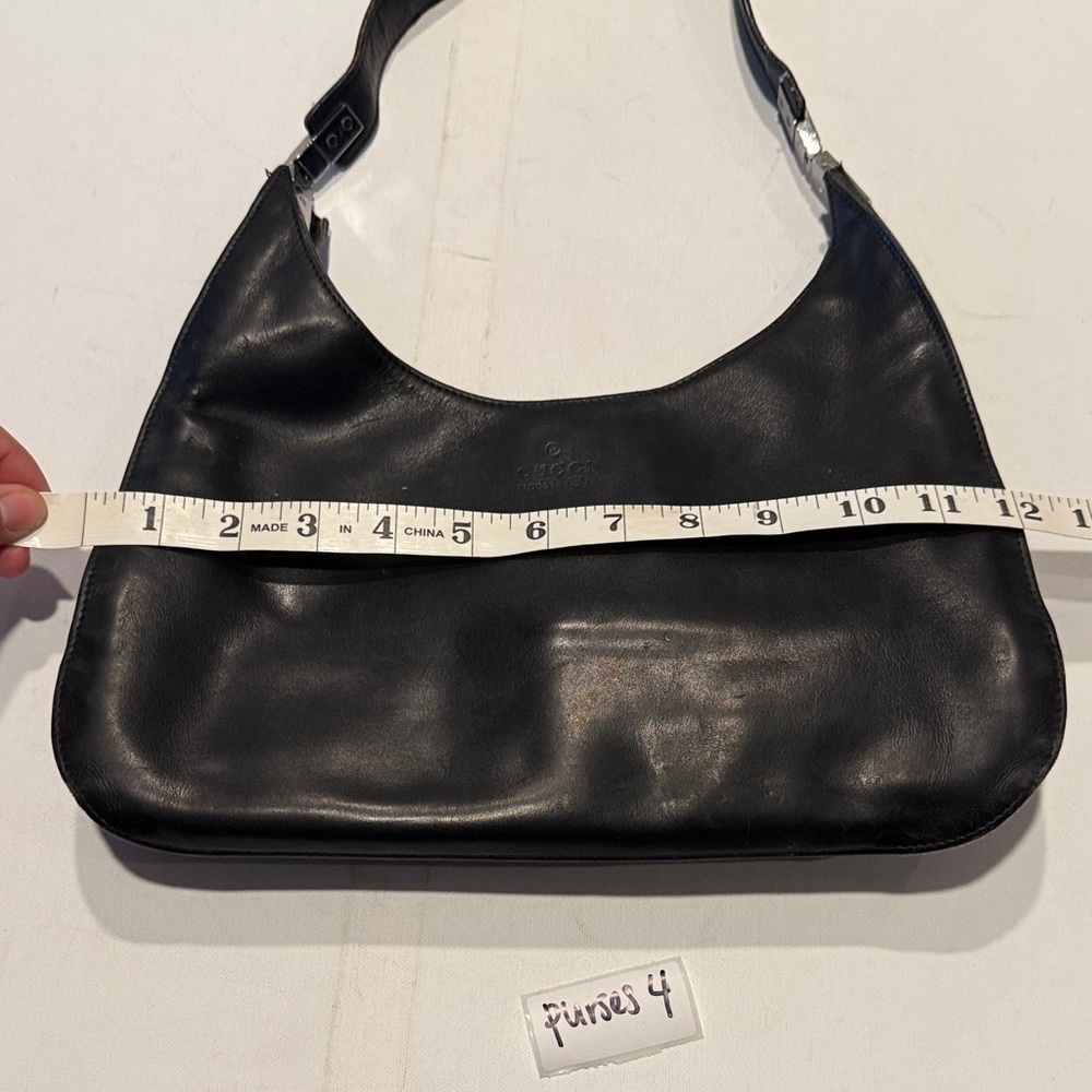 Gucci Vintage Elegant Black Leather Shoulder Bag - Picture 9 of 10